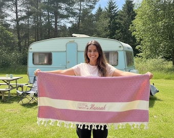 XXL Personalized Beach Towel Embroidered with Name and Design Ideal for Campers and Motorhomes Travel Towel Extra Absorbent & Quick Drying