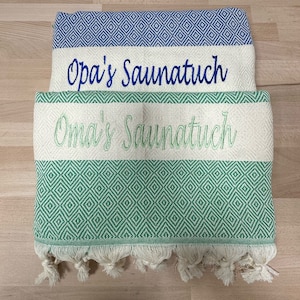 Sauna towel with name made of cotton, 100x180 embroidered gift birthday JGA high school graduation gift Mother's Day gift holiday wellness image 10