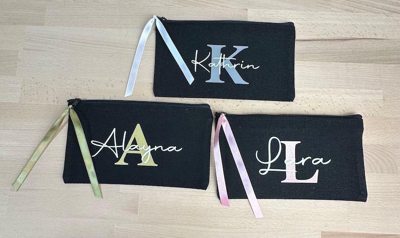 Personalized cosmetic bag, jewelry bag, glasses case or can also be used as a pencil case, JGA, birthday, souvenir, gift, bag image 1