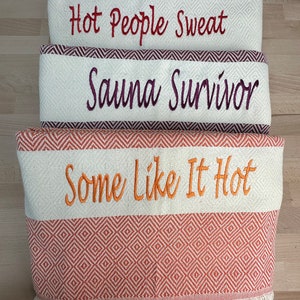 Sauna towel with name made of cotton, 100x180 embroidered gift birthday JGA high school graduation gift Mother's Day gift holiday wellness image 4