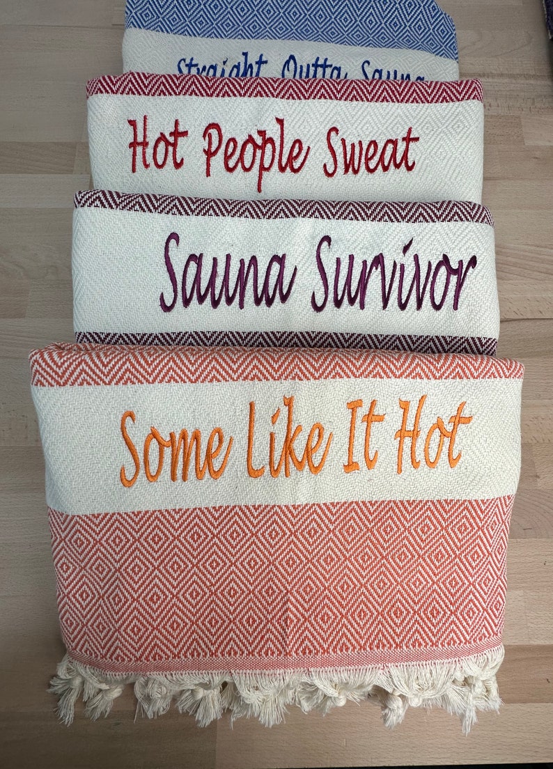 Sauna towel with name made of cotton, 100x180 embroidered gift birthday JGA high school graduation gift Mother's Day gift holiday wellness image 4