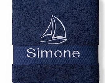 Towels with name embroidered from 100% cotton in various colors and sizes