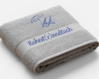 Premium retirement gift, embroidered towel, sauna towel, shower towel, bath towel, gift for a retired colleague