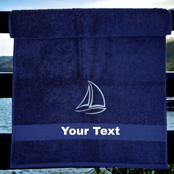 Maritimes besticktes Handtuch bestickt mit Deinem Wunschtext,Muttertagsgeschenk  personalisierte Geschenkidee, Anker, Geschenk Geburtstag