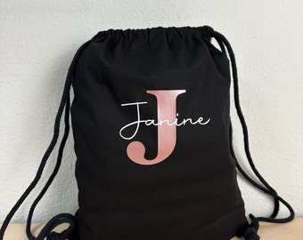 Personalisierte Baumwolltasche Gymnasticbag Geschenk zur Einschulung, als Sporttasche, Schwimmtasche, JGA, Accessoire