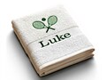 Towel embroidered including motif tennis racket personalized gifts tennis team sports club coach bath towel with name gift birthday