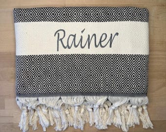 XXL Hamamtuch Strandtuch personalisiert super geeignet als Saunatuch Badetuch Geschenk zum Geburtstag nützliche Geschenkidee Wellness Tuch