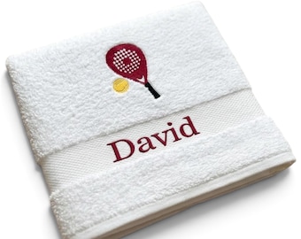 Personalisiertes Padel Handtuch Bestickt Weihnachtsgeschenk für Padel Spieler Premium Sporthandtuch mit Namen Stickerei Geschenk Mann