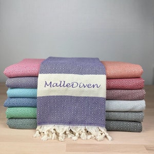 Beach towel with name embroidered from cotton also great as a sauna towel bath towel Mother's Day gift graduation gift wellness towel image 1