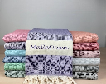 Beach towel with name embroidered from cotton also great as a sauna towel bath towel Mother's Day gift graduation gift wellness towel