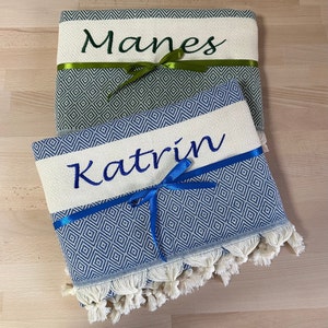 Beach towel with name embroidered from cotton also great as a sauna towel bath towel Mother's Day gift graduation gift wellness towel image 7