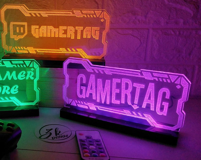 Custom Gamertag Light Label, Gamertag Game Room Light Sign, Streamer  Sign, Gamer Setup Gift,Gamer gifts, Game Room Led Sign,Graduation Gift