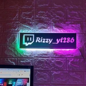 Personalized Playroom Gamertag Light Sign, Personalized Gamertag Wall ...