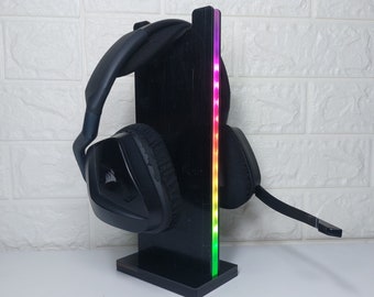 Acrylic RGB Lighted Headphone Stand, Gaming Headphone Stand, Pixel Led Headphone Holder