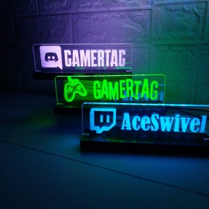 Personalized Gamertag Light Sign, Gamer Area Sign, Neon Led Name Sign, Custom Gamer Logo Sign, Christmas gift