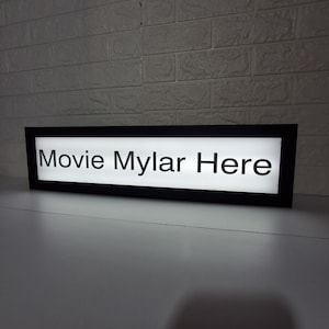 5x25 Inch Movie Mylar Frame – Matte Black LED Lighted Film Poster Frame, Wall-Mounted Cinema Room Mylar Poster Display,  MoviMylar light Box