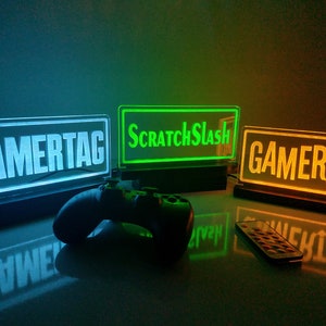Gepersonaliseerde gamertag-lichtbord, aangepast naambord led, gepersonaliseerd lichtbord streamer, led-bord gamer, aangepast verjaardagscadeau, kerstcadeau