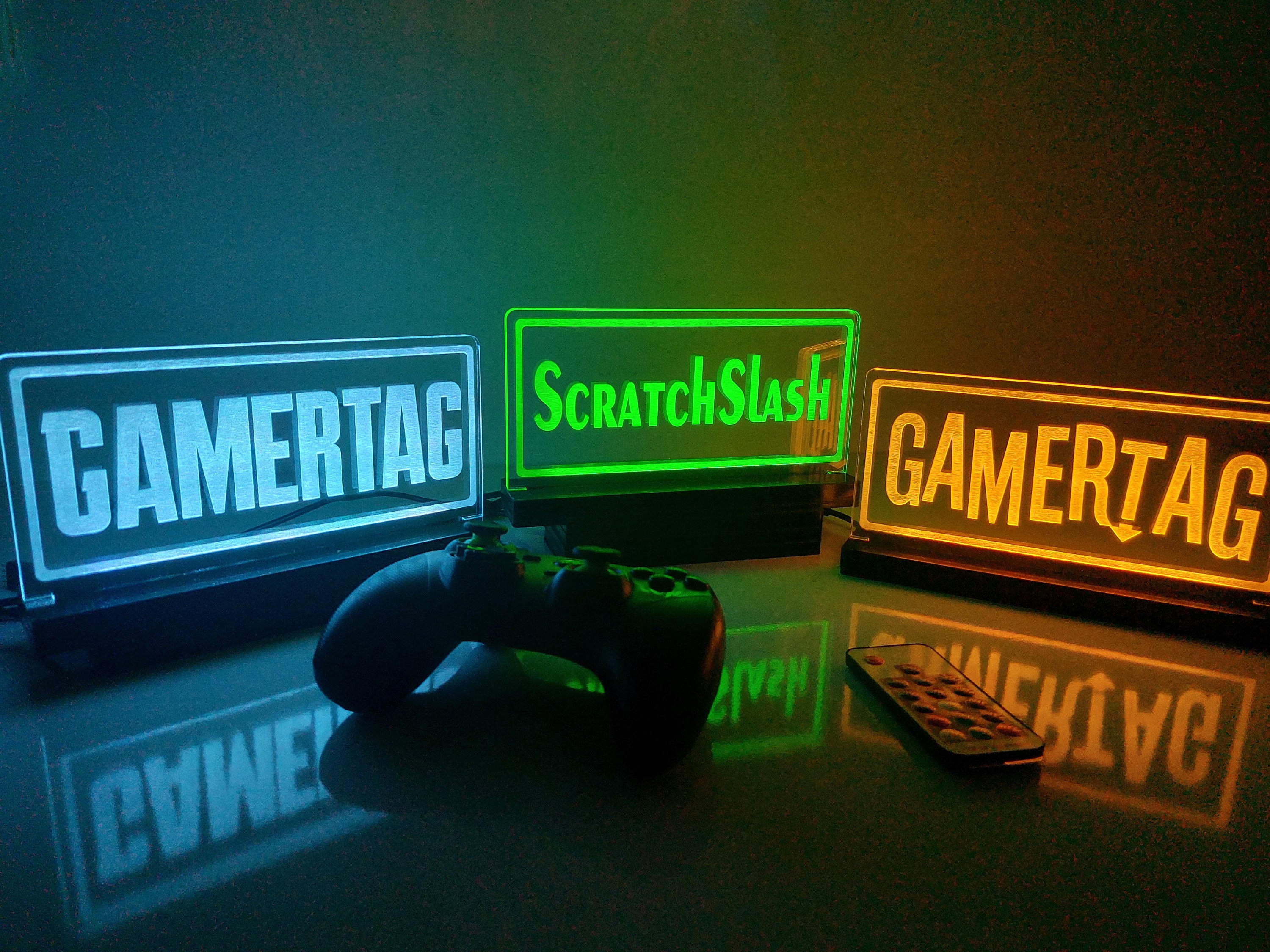Personal Gamertag Light Sign Your Custom Logo and Game Name Etsy