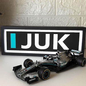 Personalized F1 Team Light Box, Formula 1 LED Sign, Custom Racing Wall Decor, F1 Fan Gift, Illuminated Team Name Sign,Garage -Man Cave Light