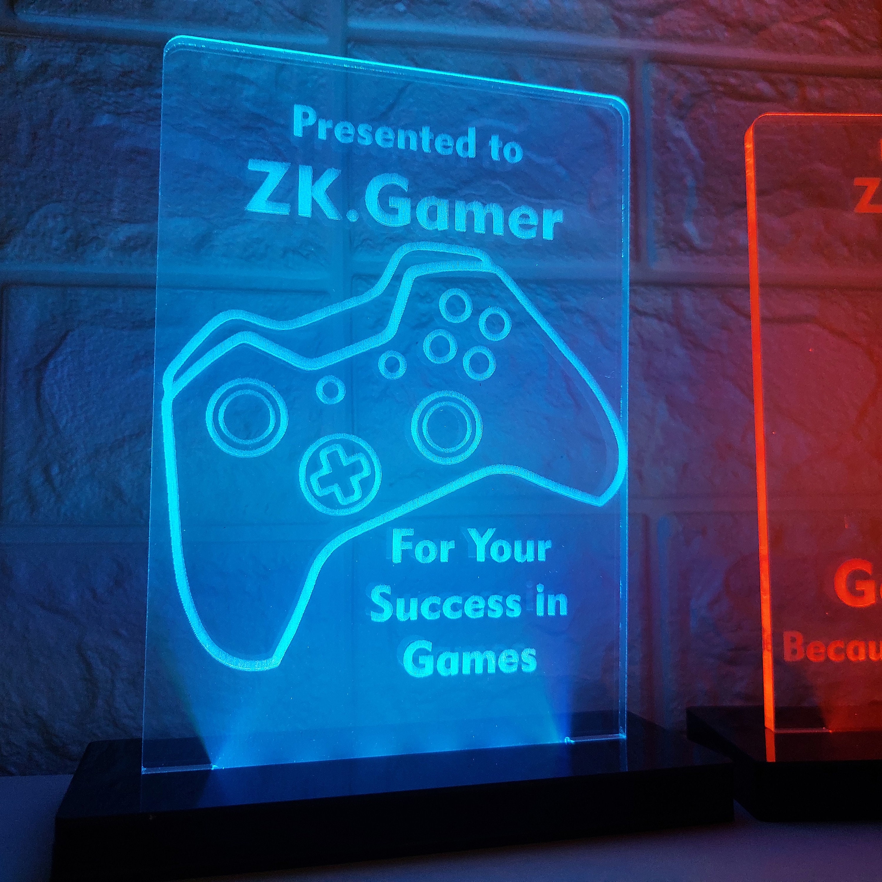 Prix d’excellence en jeux vidéo, plaque de réussite gamertag personnalisable, prix d’excellence en jeu, cadeaux de joueur, décor de salle de jeux, cadeaux de Noël