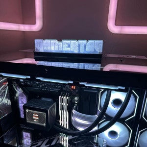 Personalized Gamertag Sign for Custom PCs, Nameplate For Your Gaming PC, Custom Pc RGB Accessory, Gift For Gamers, Gamer Computer RGB
