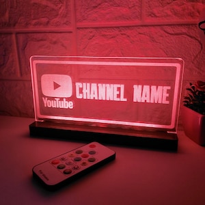 YouTube channel Name Led Sign, Gamertag Led Sign,Broadcaster Decor Led Lamp, Youtube Banner, YouTube Play Button,Game Room Decor,Gamer gifts