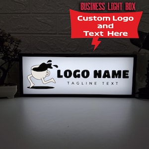 Lichtbak met aangepast logo, gepersonaliseerde lightbox, bord bedrijfslogo, aangepast logo en tekst toevoegen, cadeau voor nieuwe winkel, cadeau werkplek, relatiegeschenk