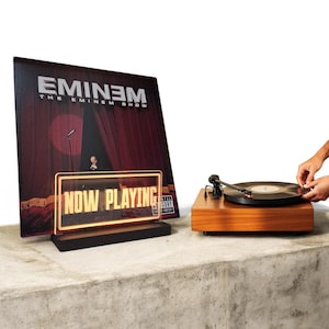 Now Playing Record Holder Stand ,Now Spinning Vinyl Record Display Stand,RGB Table Top Record Holder,music Record Gift,Christmas Gift