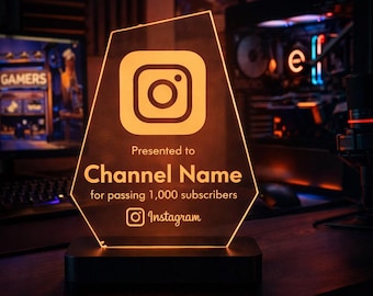 Benutzerdefinierter Social Media Award, Social Media Achievement Award, Wimpel Achievement Award, Gamer Geschenk, Weihnachtsgeschenk, Follower und Abonnentenpreis