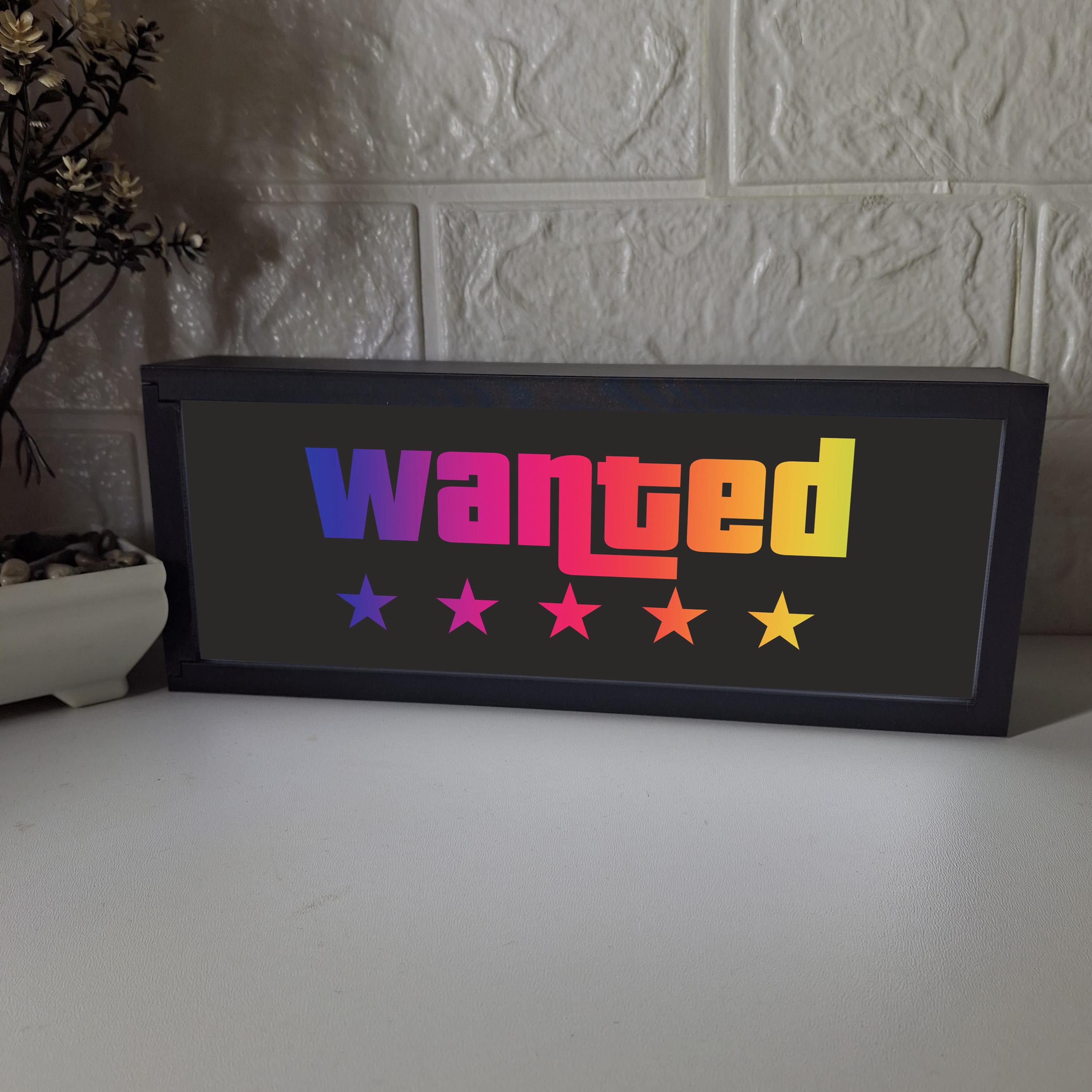 GTA Wanted Sign Light Box, Game Installation Decoration, Pc Game