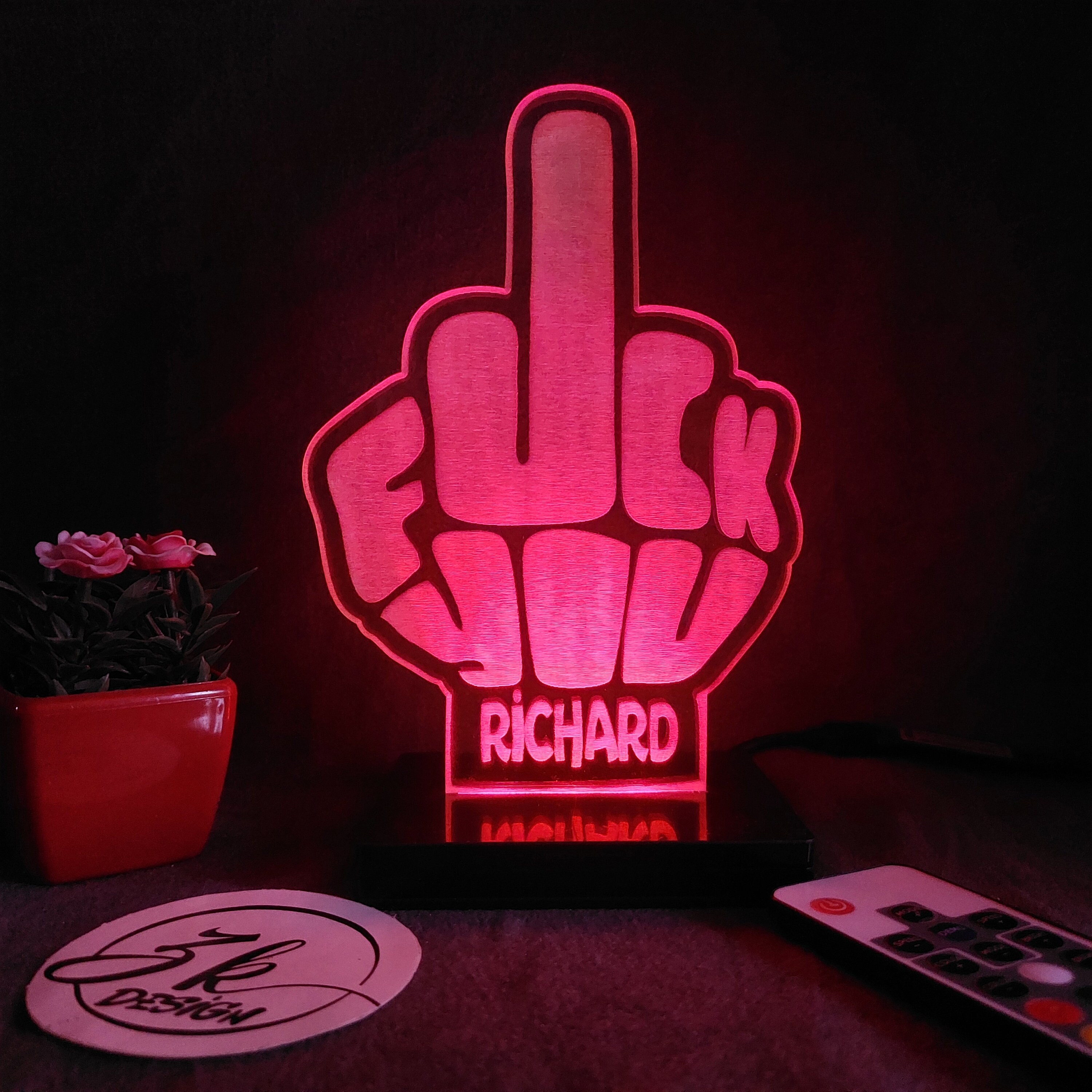 Middle Finger Sign, RGB Personalized Middle Finger Sign, Joke Lamp, Amazing  Gift, Humorous Gift, Fuck off Sign, Birthday Gift, Christmasgift - Etsy