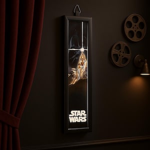 5x25 Inch Movie Mylar Frame – Matte Black LED Lighted Film Poster Frame ...
