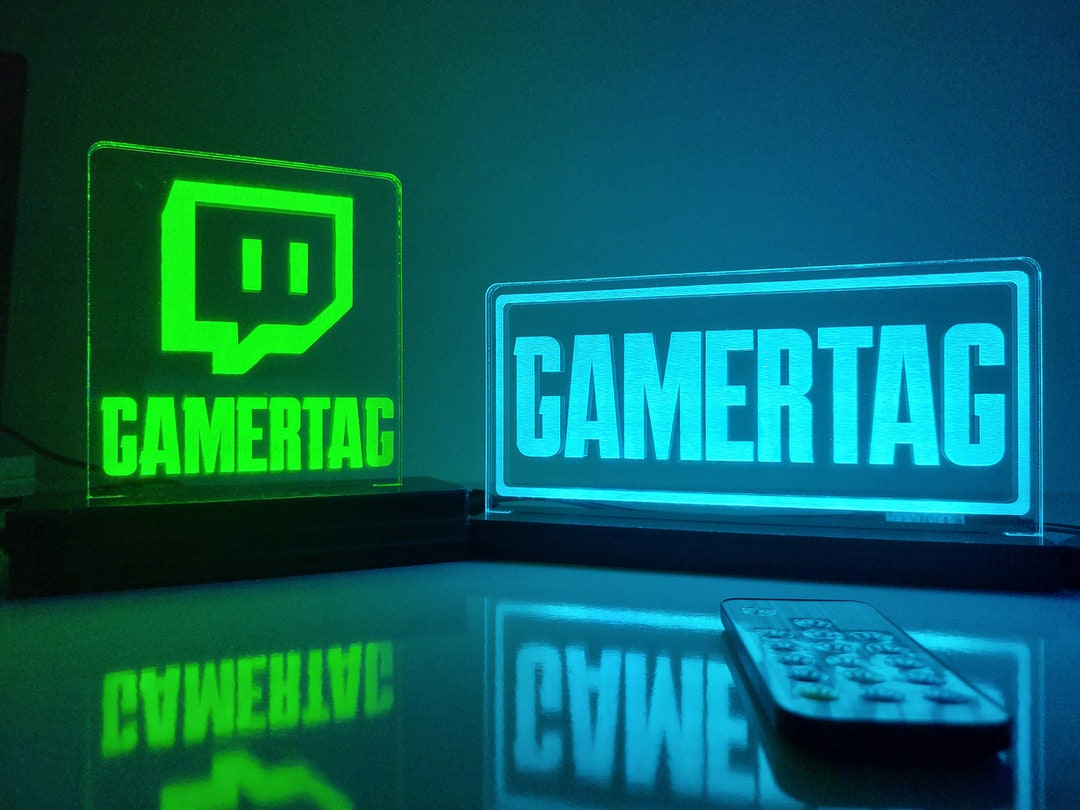 Personal Gamertag Light Sign Your Custom Logo and Game Name Etsy