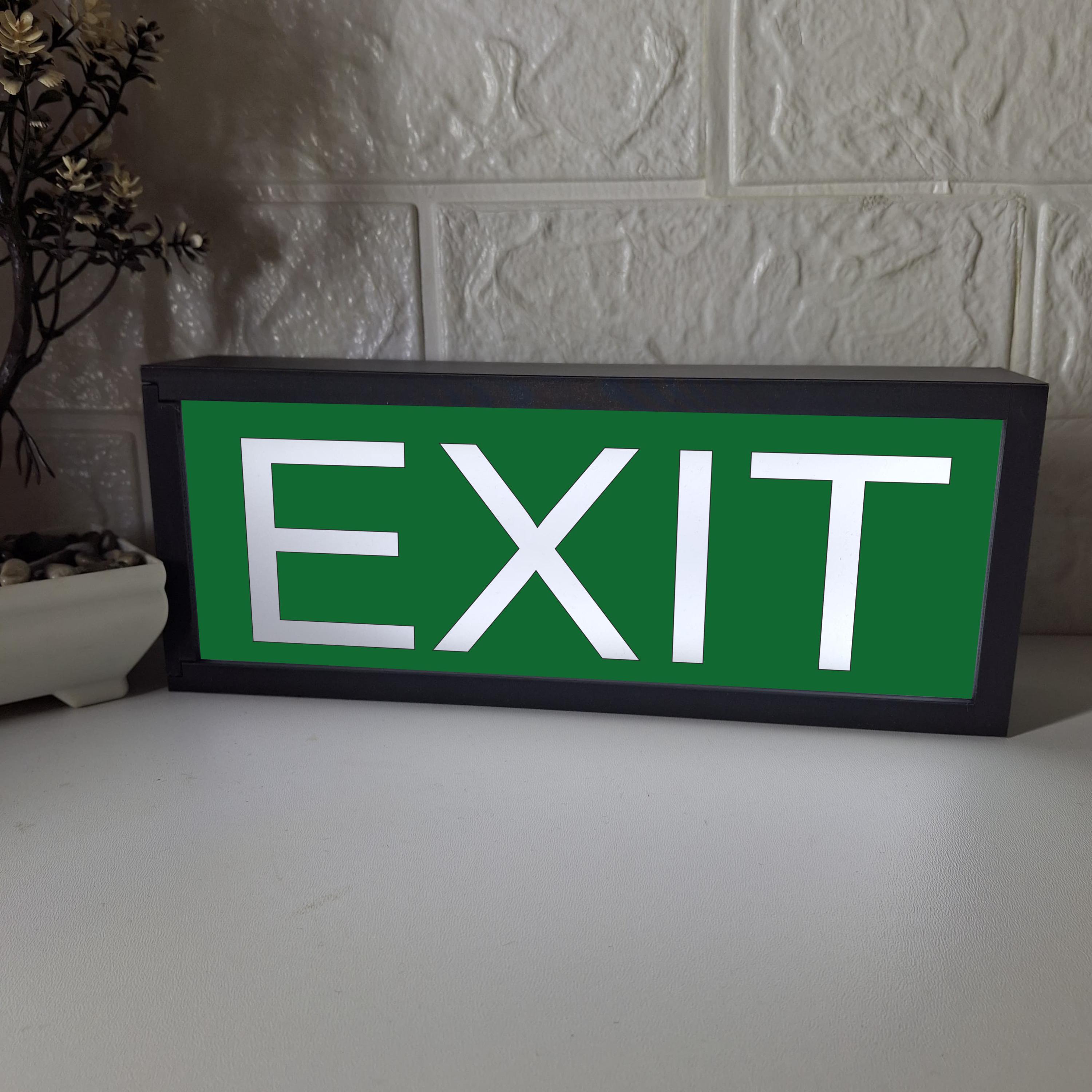 Exit Sign Light Box, Emergency Exit Sign, Fire Exit, Workplace
