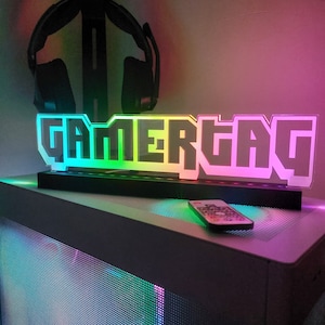 Gepersonaliseerde XL-gamertag-lichtbord, aangepast gamertag-bord, gepersonaliseerd lichtbord streamer, GamerLEDSign, het videogamercadeau, verjaardagscadeau