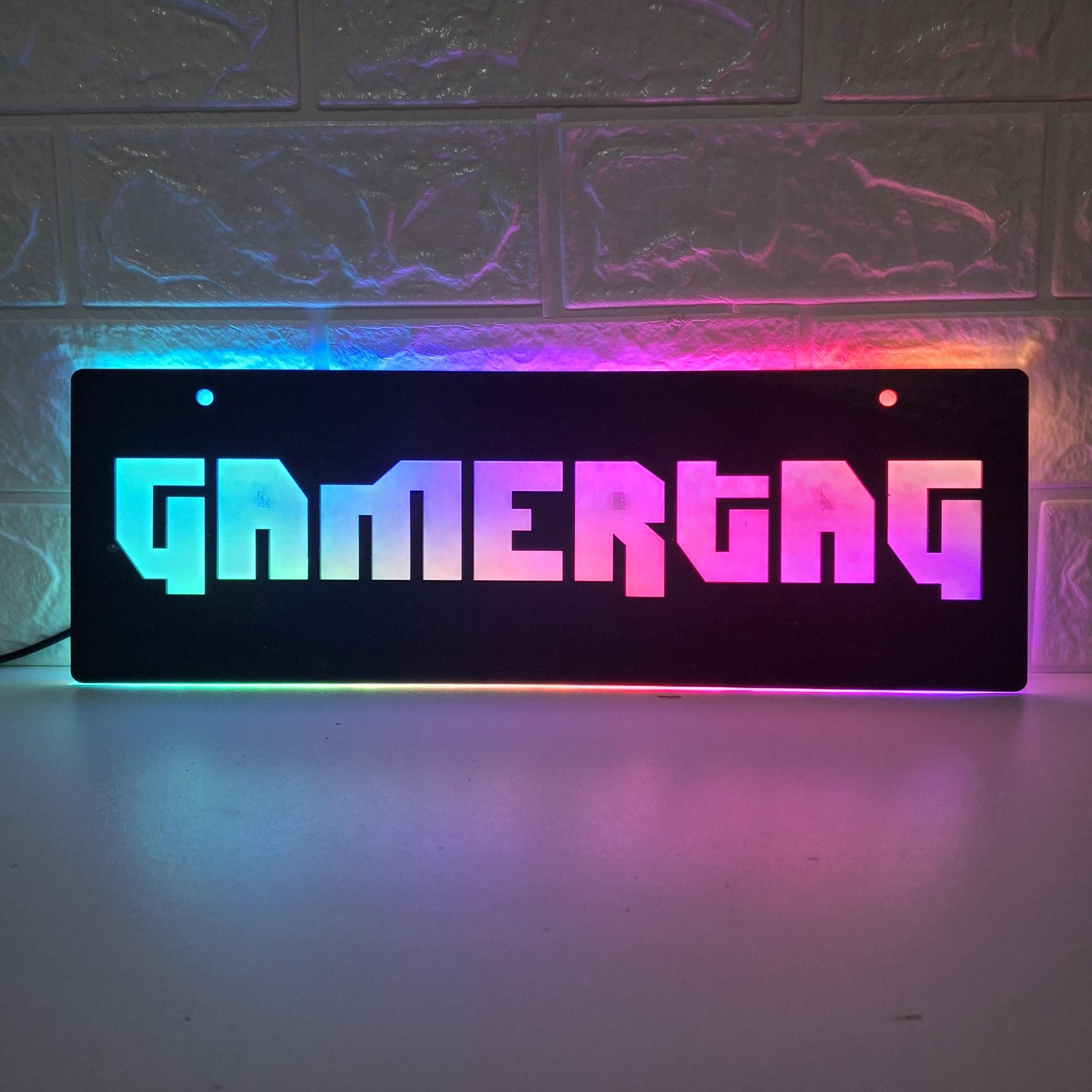 Custom Gamer Tag LED Sign | Personalized Streaming Name Light | Game ...