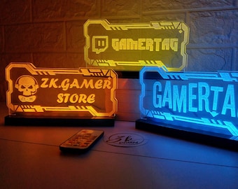 Benutzerdefinierte Gamertag Light Label, Gamertag Spielraum LightSign, Gamer Raum Leuchtschild, Gamer Einrichtung Geschenk, Gamer Geschenke, Game Room LedSign, Weihnachtsgeschenk