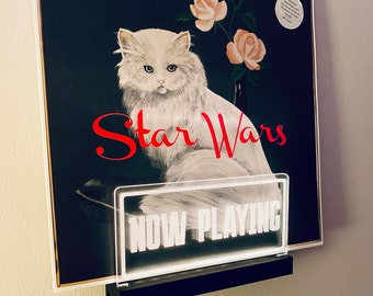 Now Playing Record Holder Stand Gift,Now Spinning Vinyl Record Display Stand,RGB Table Top Record Holder,music Record Gift,Christmas Gift