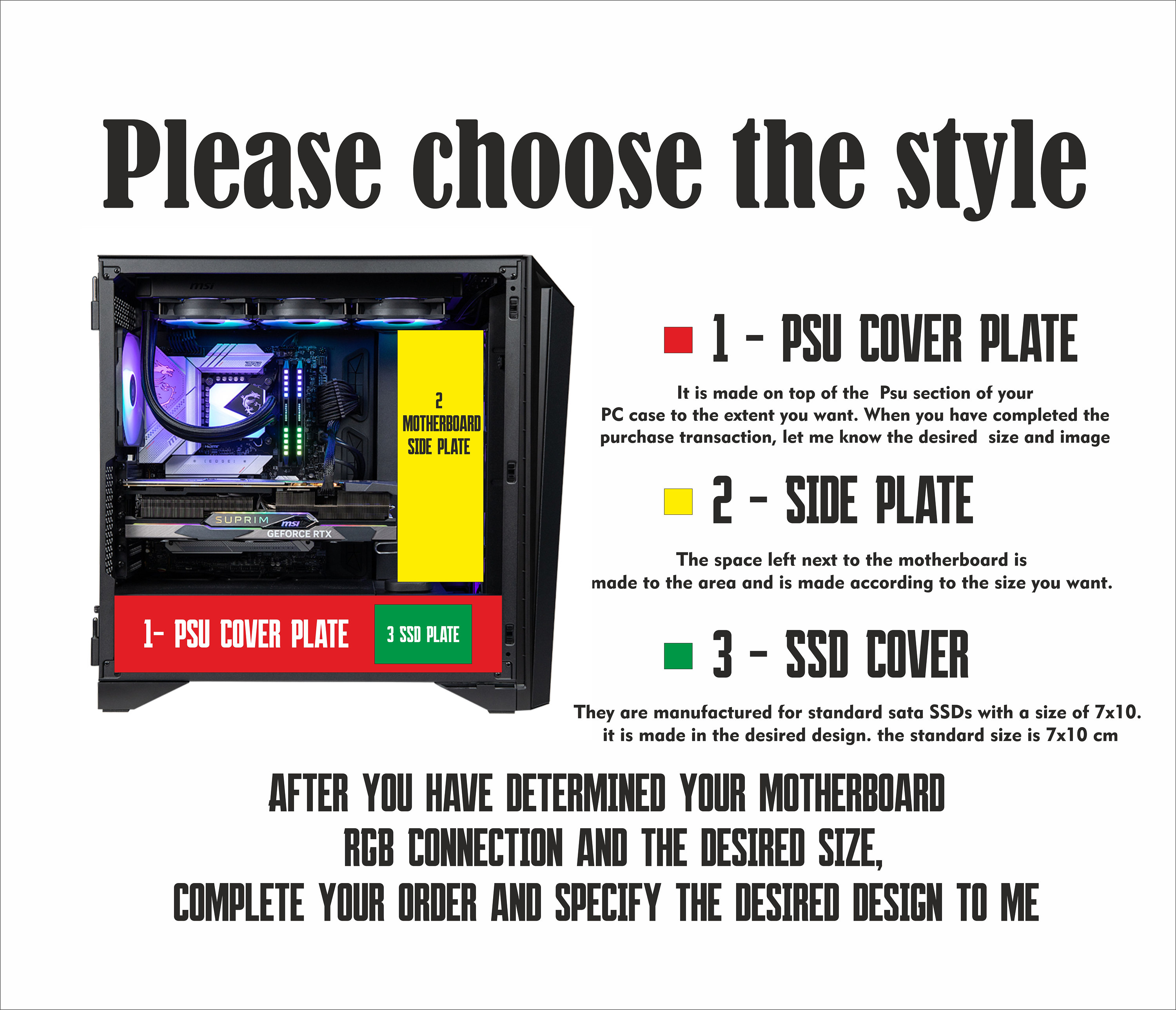 Gaming Computer RGB PSU Shroud Cover Custom Design Psu Plate - Etsy ...