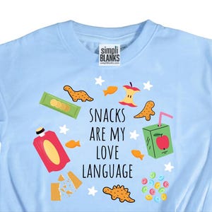 Snacks are my Love Language Kids T Shirt or Romper, Toddler T Shirt Bubble Romper, Kids Graphic T Shirt, T Shirt Snacks are my Love Language