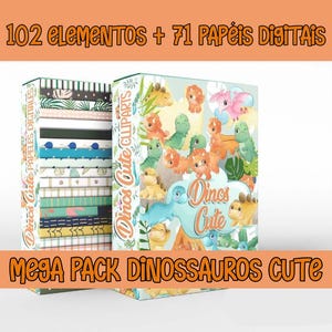 Mega Pack Dinosaurs 271 PNG elements Transparent background + Watercolor Vector