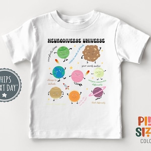 Neurodivergent Universe Toddler Shirt Autism Awareness Cute Inclusion Matters Kids Tee Cute Autism Kids Black Shirt image 2