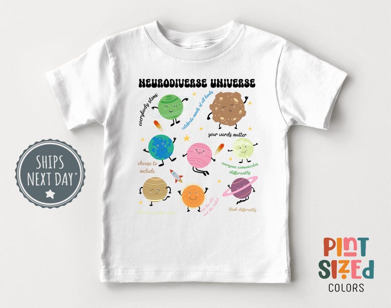 Neurodivergent Universe Toddler Shirt Autism Awareness Cute Inclusion Matters Kids Tee Cute Autism Kids Black Shirt image 2