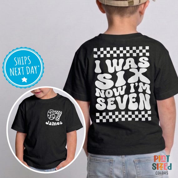 Custom 6 7 Birthday T-Shirt, Birthday Boy Gift, Six Seven Girl Tee, I Was 6 Now I'm 7 Bday T-Shirt, Funny 7th Bday Meme Youth Shirt