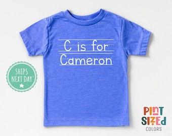 Custom Kids Name Toddler Shirt - Back To School Personalized Tee - Retro Toddler Shirt - Blue