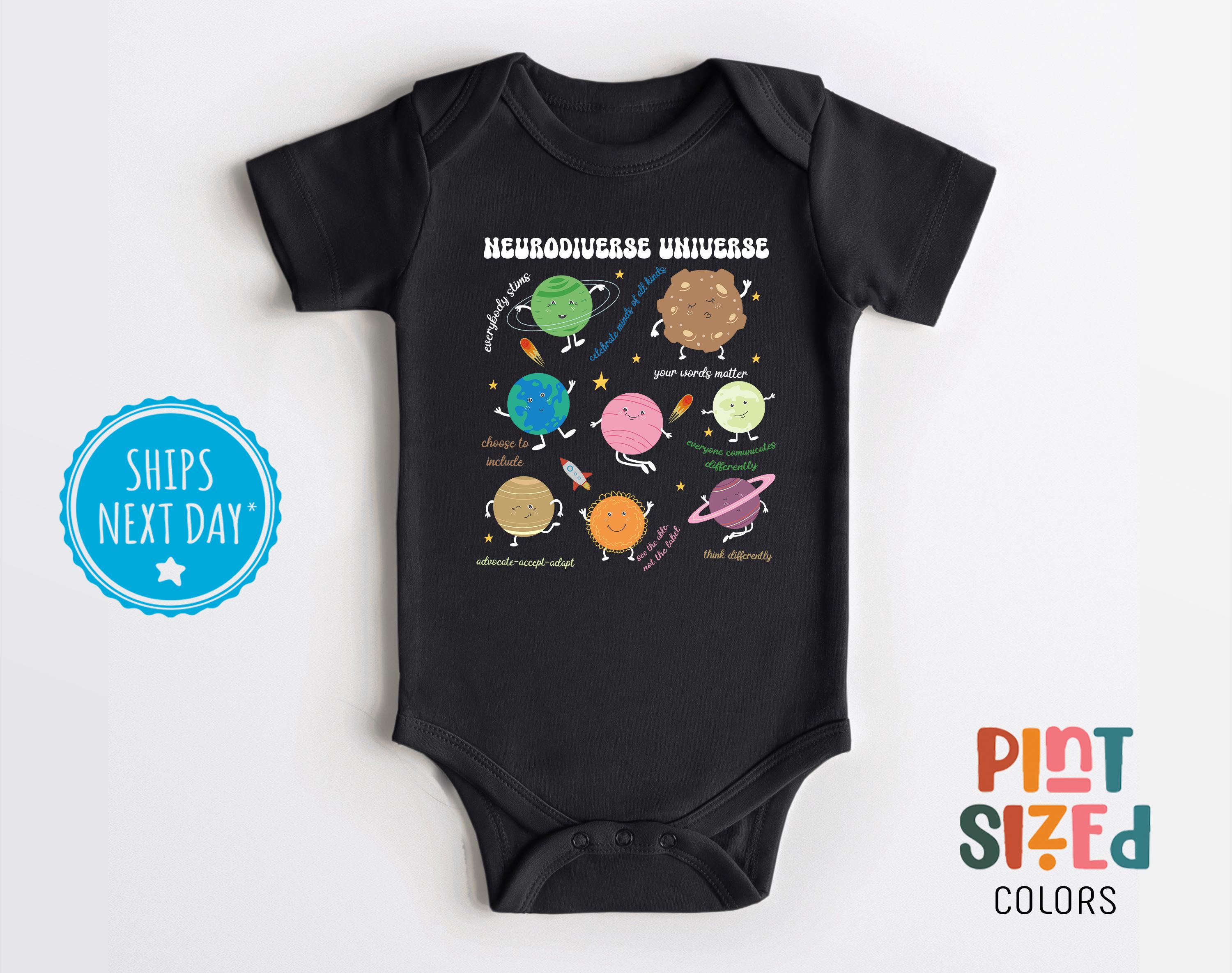 Neurodivergent Universe Toddler Shirt Autism Awareness Cute Inclusion Matters Kids Tee Cute Autism Kids Black Shirt image 3