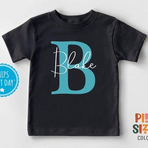 Personalized Boys Name Onesie® - Custom Boys Bodysuit - Cute Baby Gift - Black image 4
