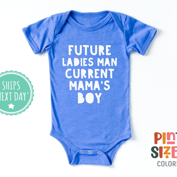 Future Ladies Man Baby Onesie® - Mama's Boy Bodysuit - Funny Baby Boy Gift - Blue