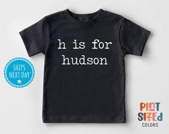 Custom Kids Name Toddler Shirt - Vintage Personalized Tee - Minimalist Toddler Shirt - Black