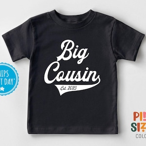 Big Cousin Shirt Kids Matching Cousin Kids Tee - Personalized Announcement Shirt